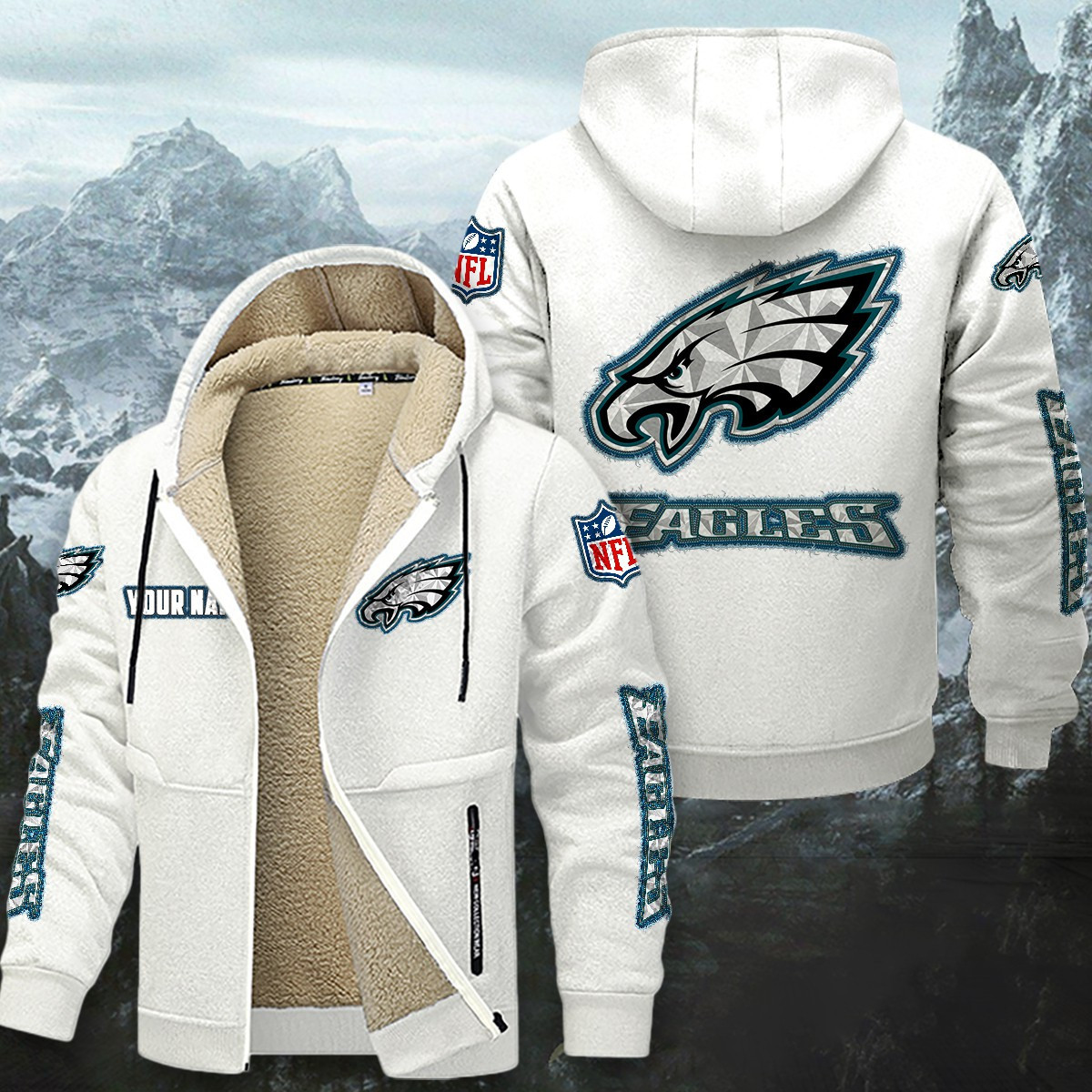 Philadelphia Eagles Sherpa-Lined Zip Hoodie PBXI79T