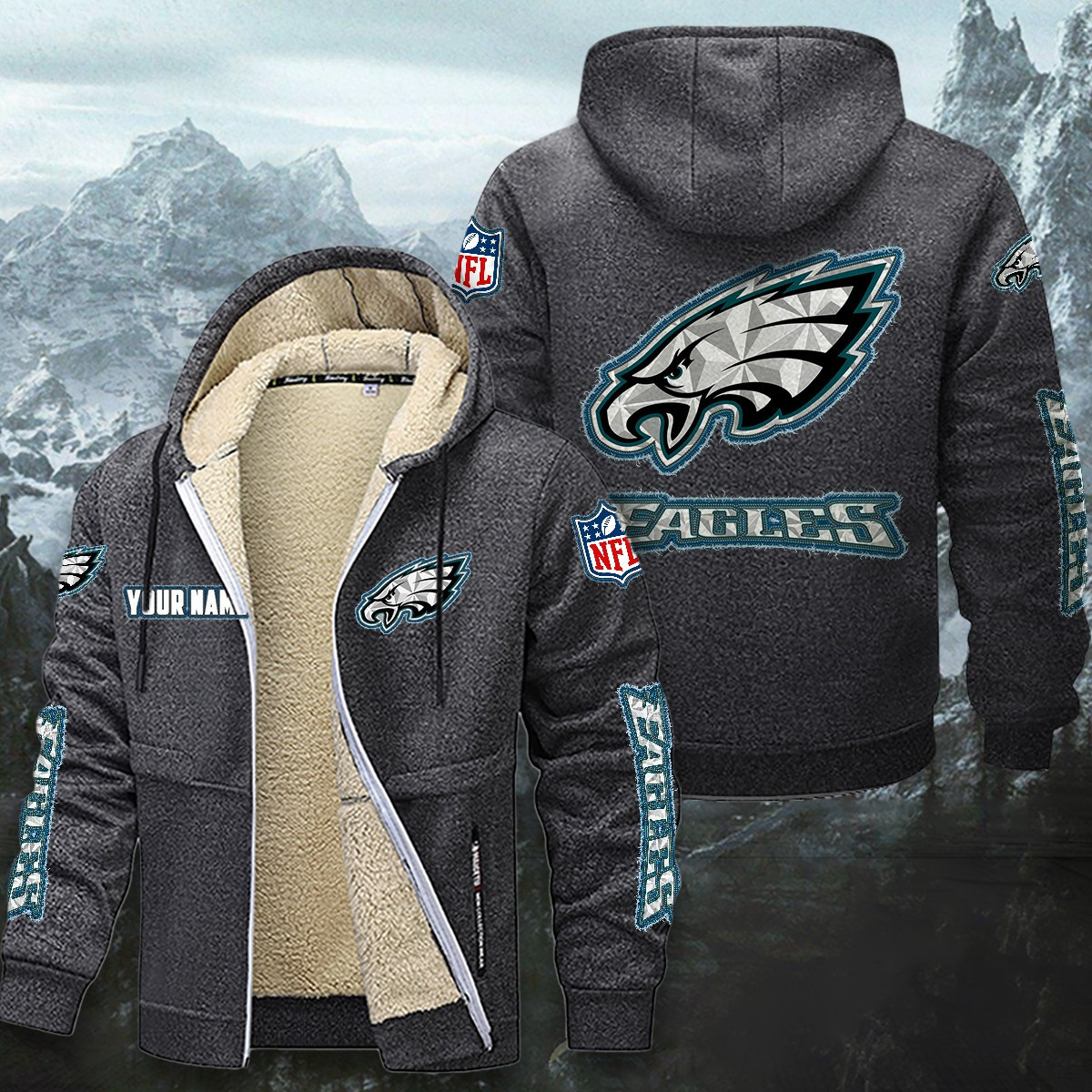 Philadelphia Eagles Sherpa-Lined Zip Hoodie PBXI79T