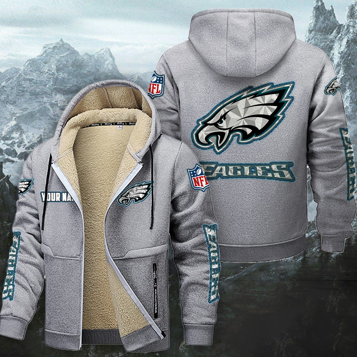 Philadelphia Eagles Sherpa-Lined Zip Hoodie PBXI79T