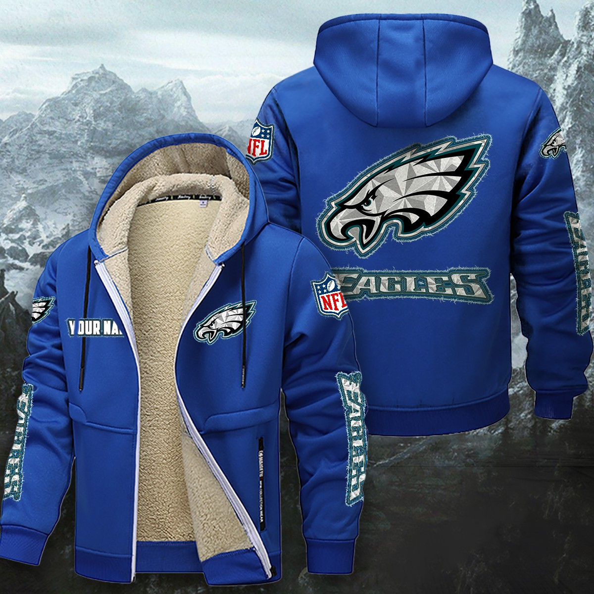 Philadelphia Eagles Sherpa-Lined Zip Hoodie PBXI79T