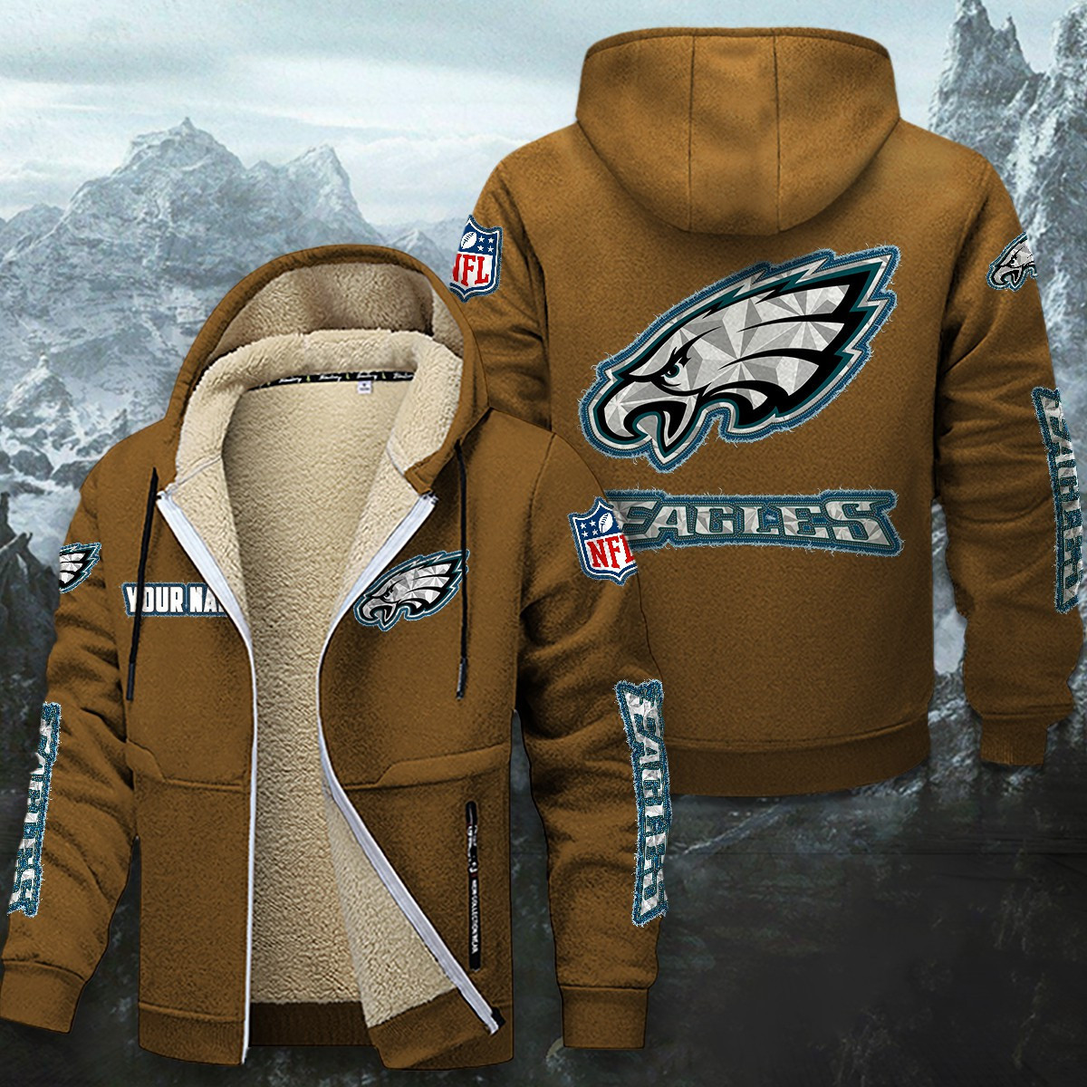 Philadelphia Eagles Sherpa-Lined Zip Hoodie PBXI79T