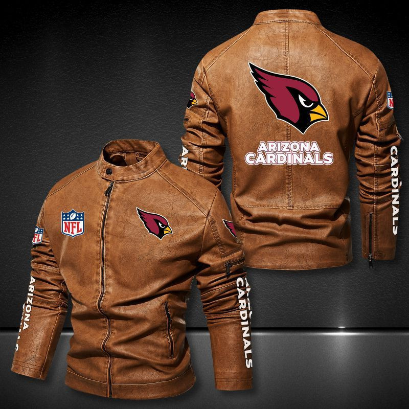 Arizona Cardinals Stand-up Collar Leather Jacket PBZ9SXJ