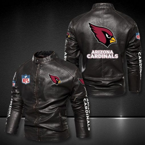 Arizona Cardinals Stand-up Collar Leather Jacket PBZ9SXJ