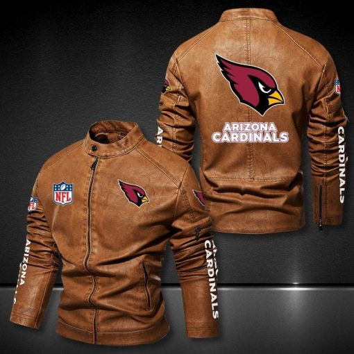 Arizona Cardinals Stand-up Collar Leather Jacket PBZ9SXJ