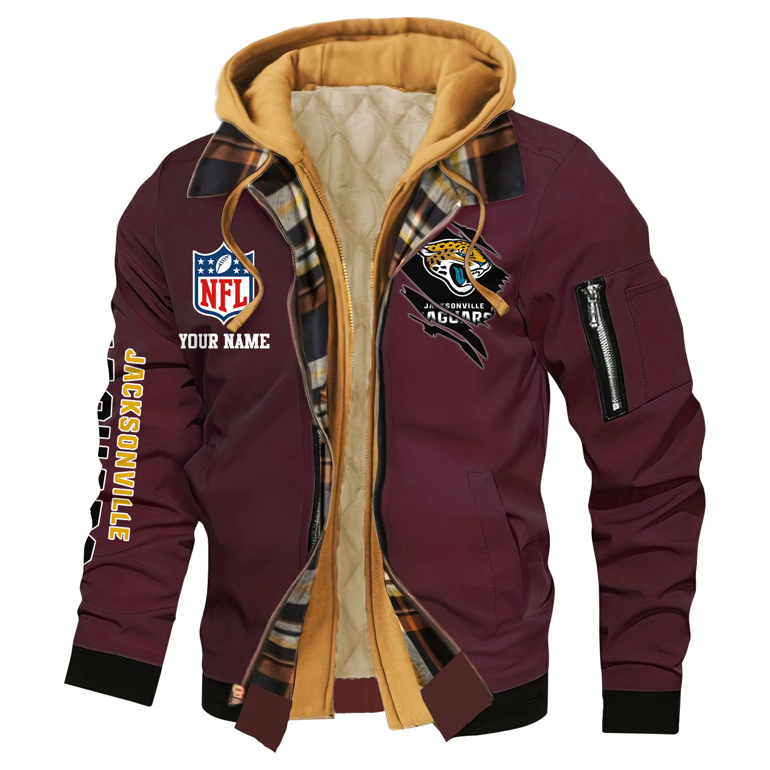 Jacksonville Jaguars Jacket Casual Fake Two Piece Design PBY3TU6
