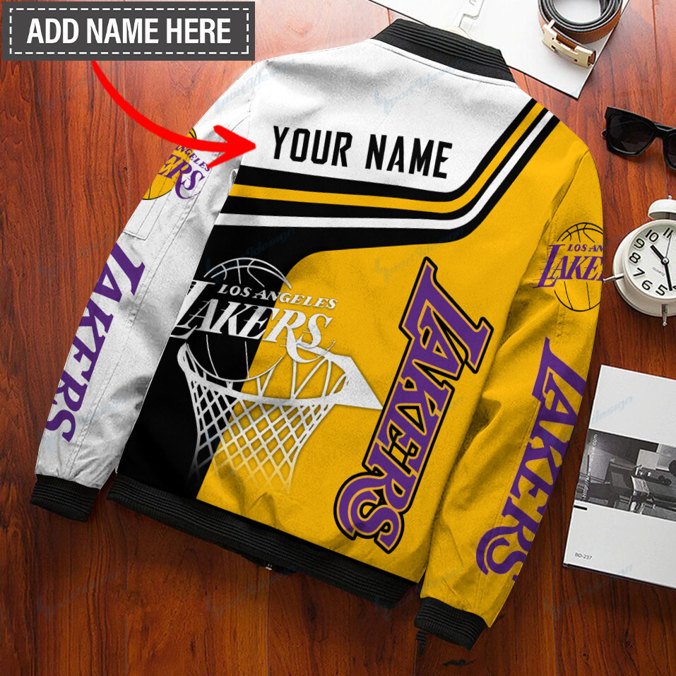 Los Angeles Lakers Personalized Bomber Jacket PBXH8A3