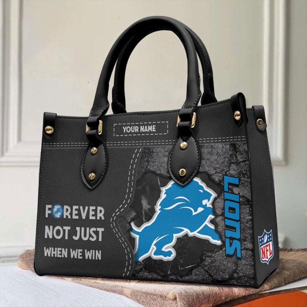 Detroit Lions Personalized Leather Hand Bag BBLT33