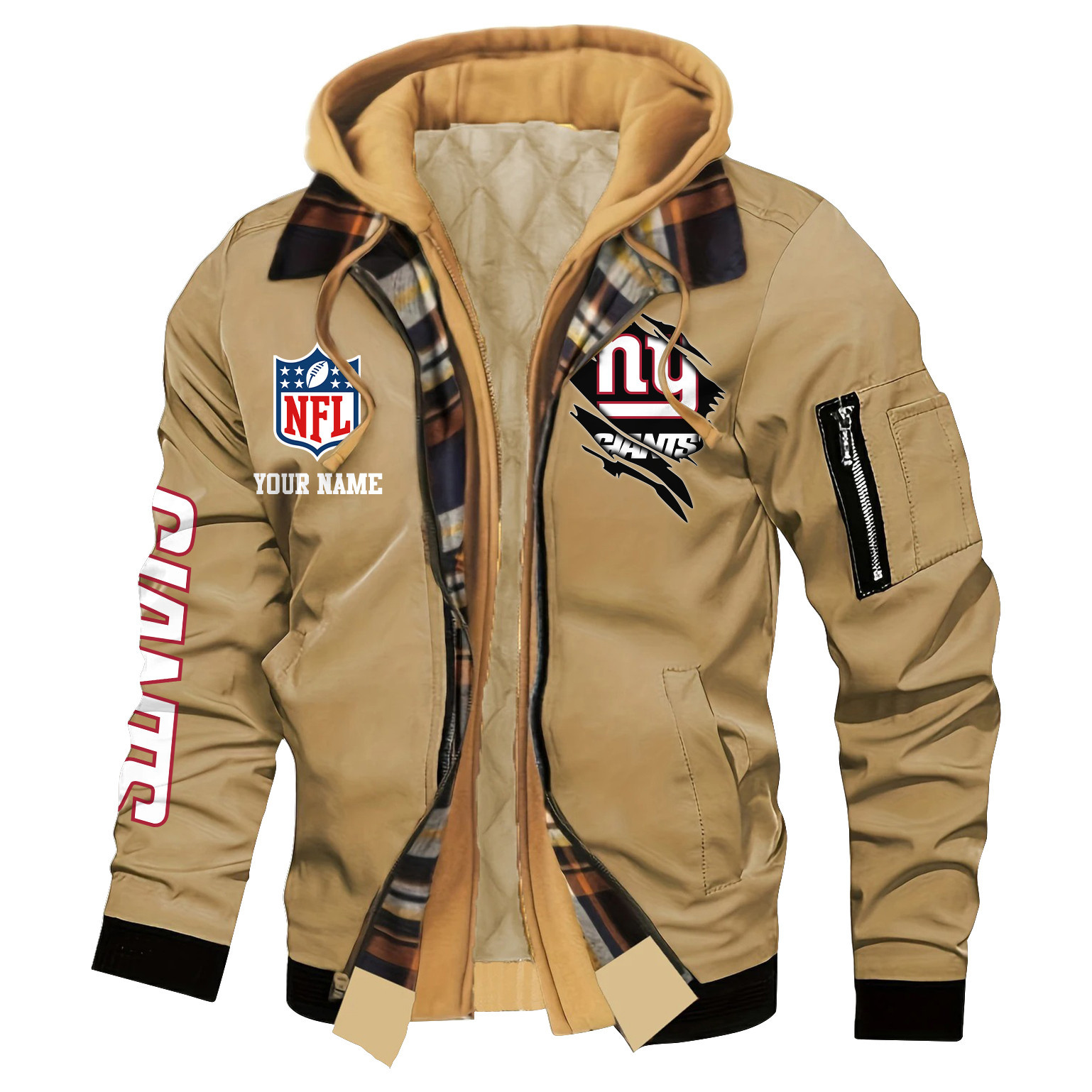 New York Giants Jacket Casual Fake Two Piece Design SPTJCFTPD024