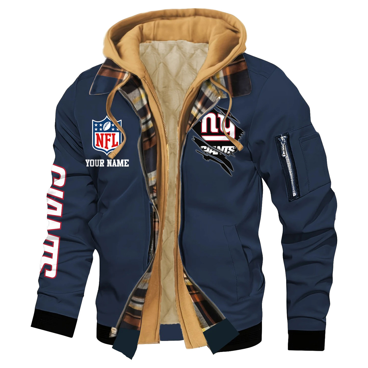 New York Giants Jacket Casual Fake Two Piece Design PB93UN0