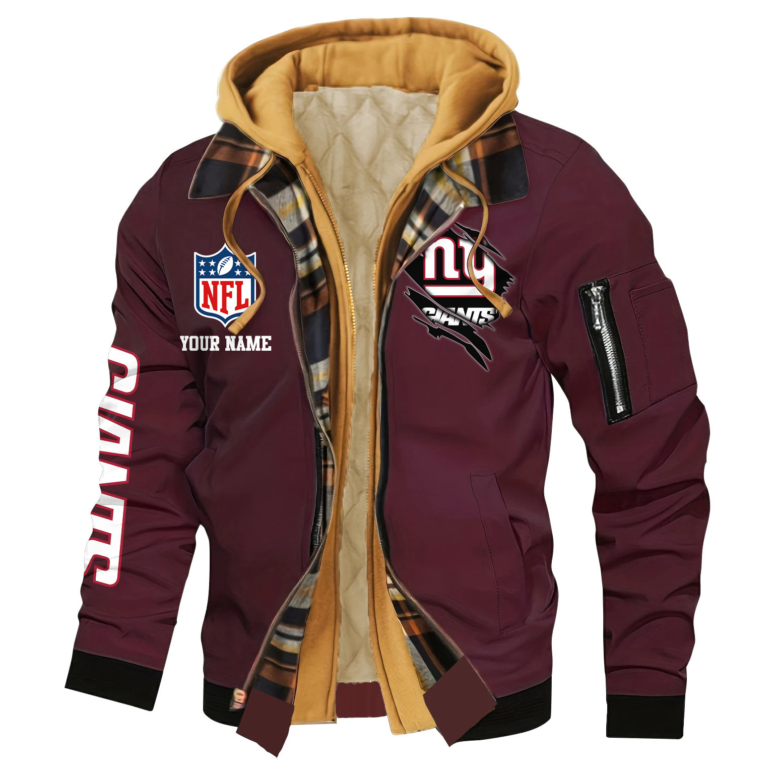 New York Giants Jacket Casual Fake Two Piece Design PB93UN0