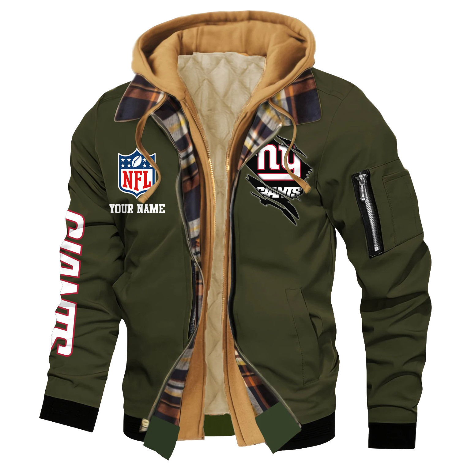 New York Giants Jacket Casual Fake Two Piece Design PB93UN0