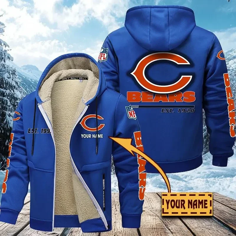 Chicago Bears Zip Up Fur Coat PBZ1L6W