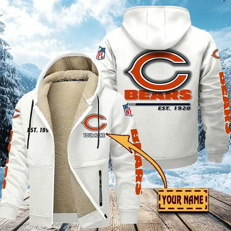 Chicago Bears Zip Up Fur Coat PBZ1L6W