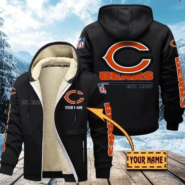 Chicago Bears Zip Up Fur Coat PBZ1L6W