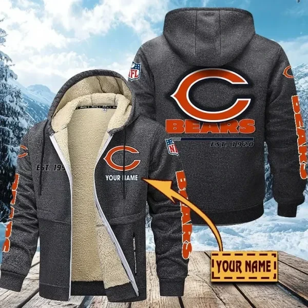 Chicago Bears Zip Up Fur Coat PBZ1L6W