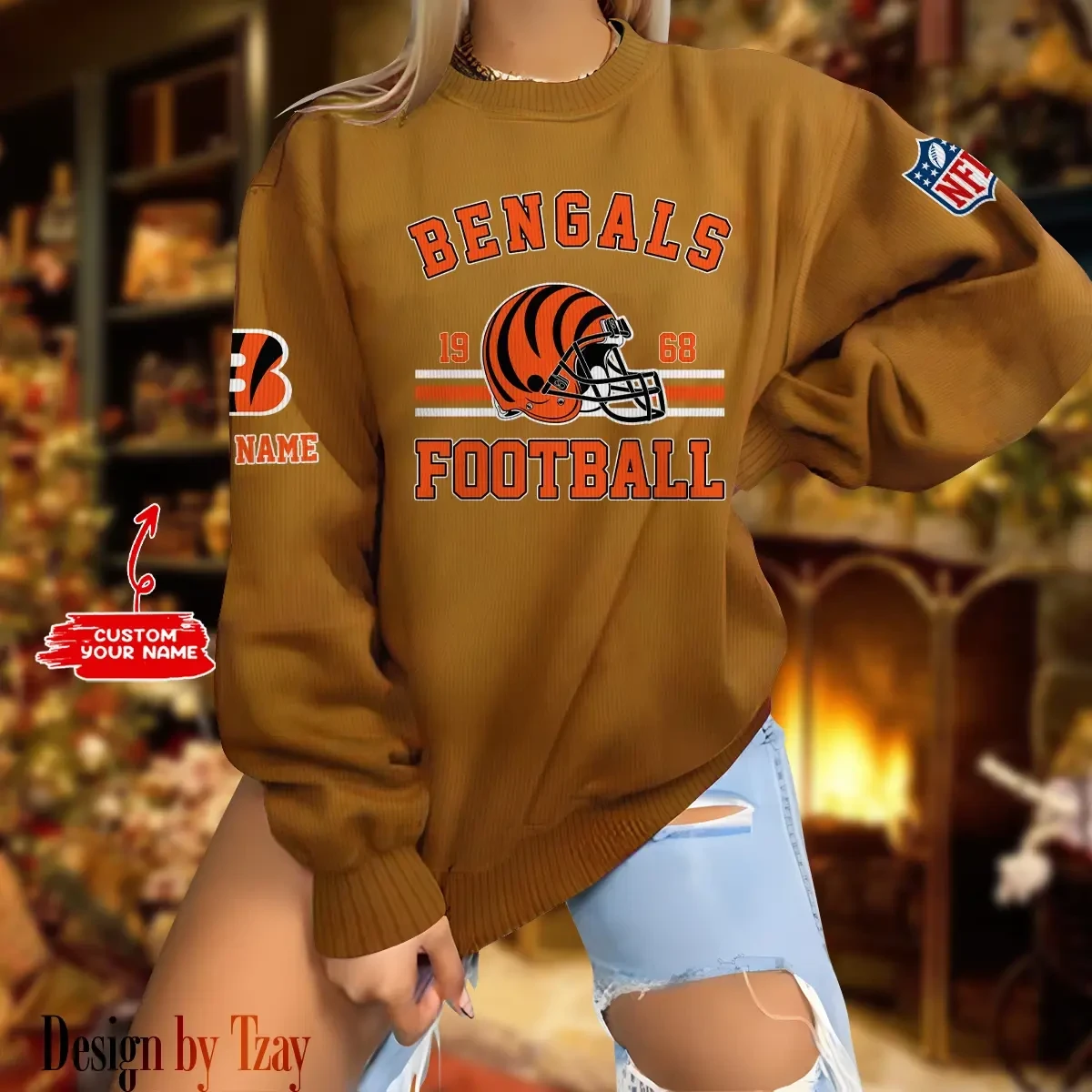 Cincinnati Bengals Personalized Fashion Design New Woolen Sweater BGSWT223