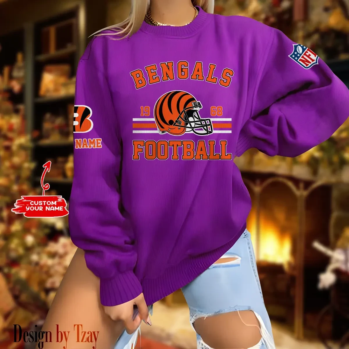 Cincinnati Bengals Personalized Fashion Design New Woolen Sweater PBJKCY5