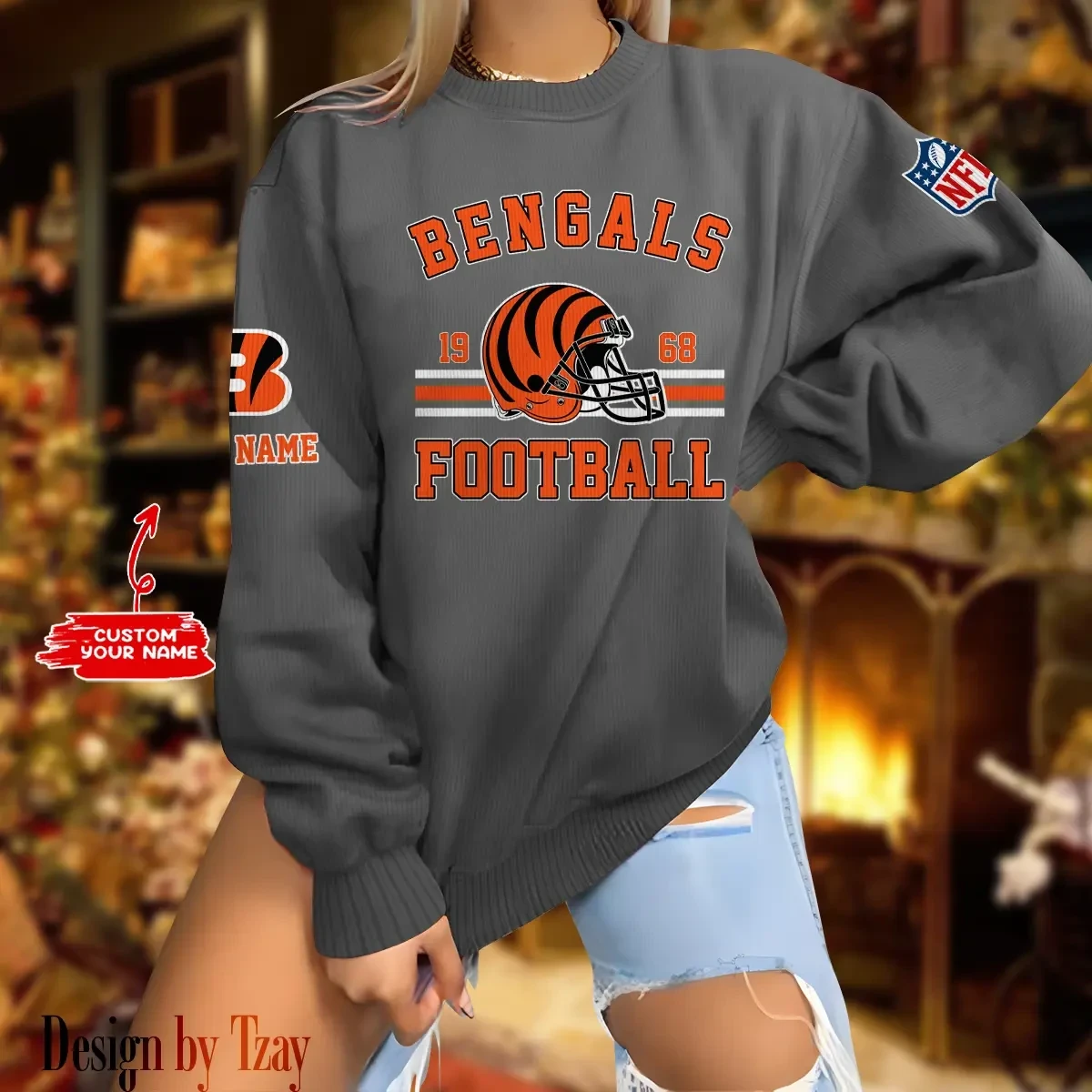 Cincinnati Bengals Personalized Fashion Design New Woolen Sweater PBJKCY5