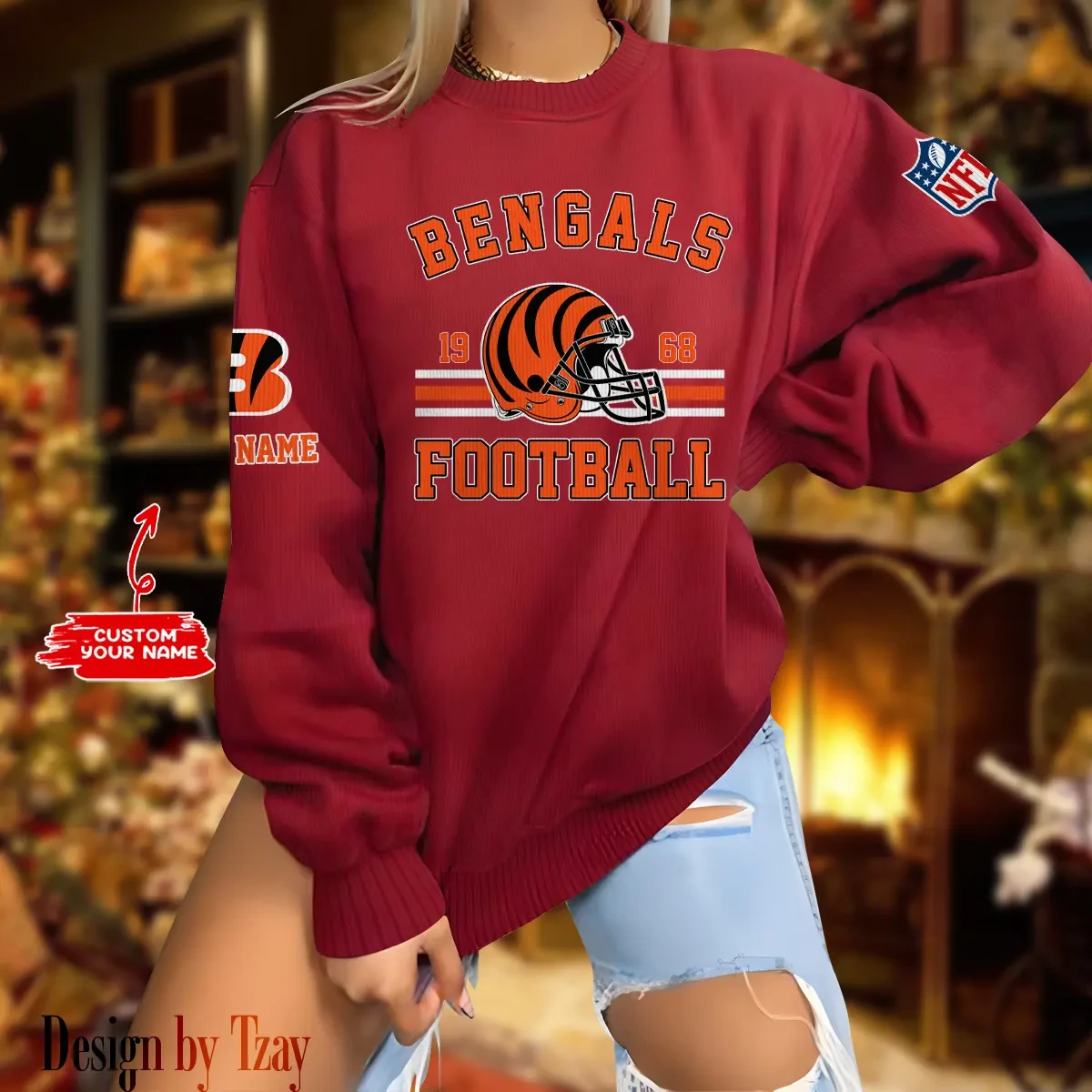 Cincinnati Bengals Personalized Fashion Design New Woolen Sweater PBJKCY5