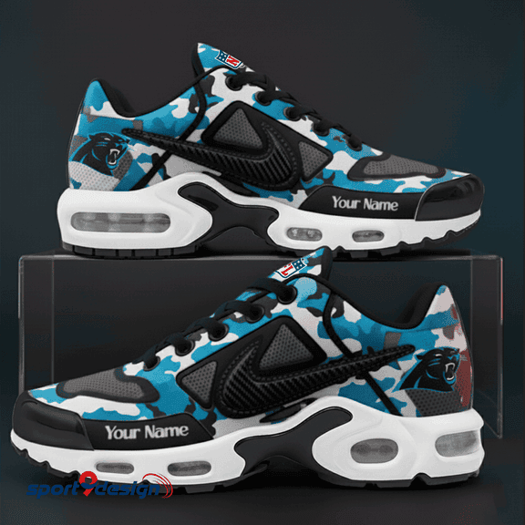 Carolina Panthers Custom Camo Print Athletic T-N Sneakers SPTTNSHOES071