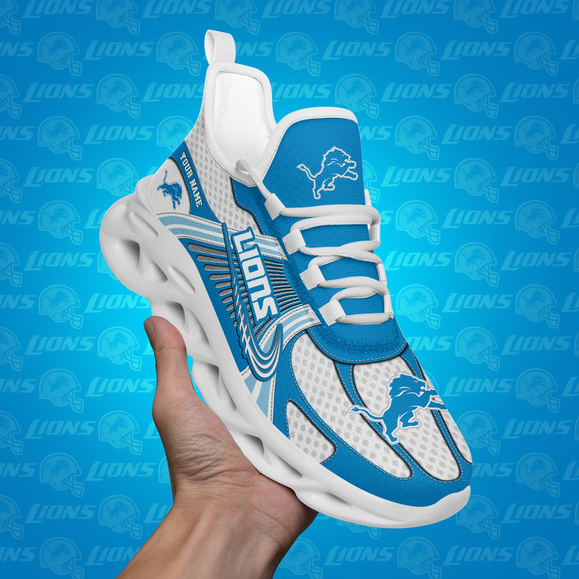 Detroit Lions -PERSONALIZED MAX SOUL SHOES DS45BG