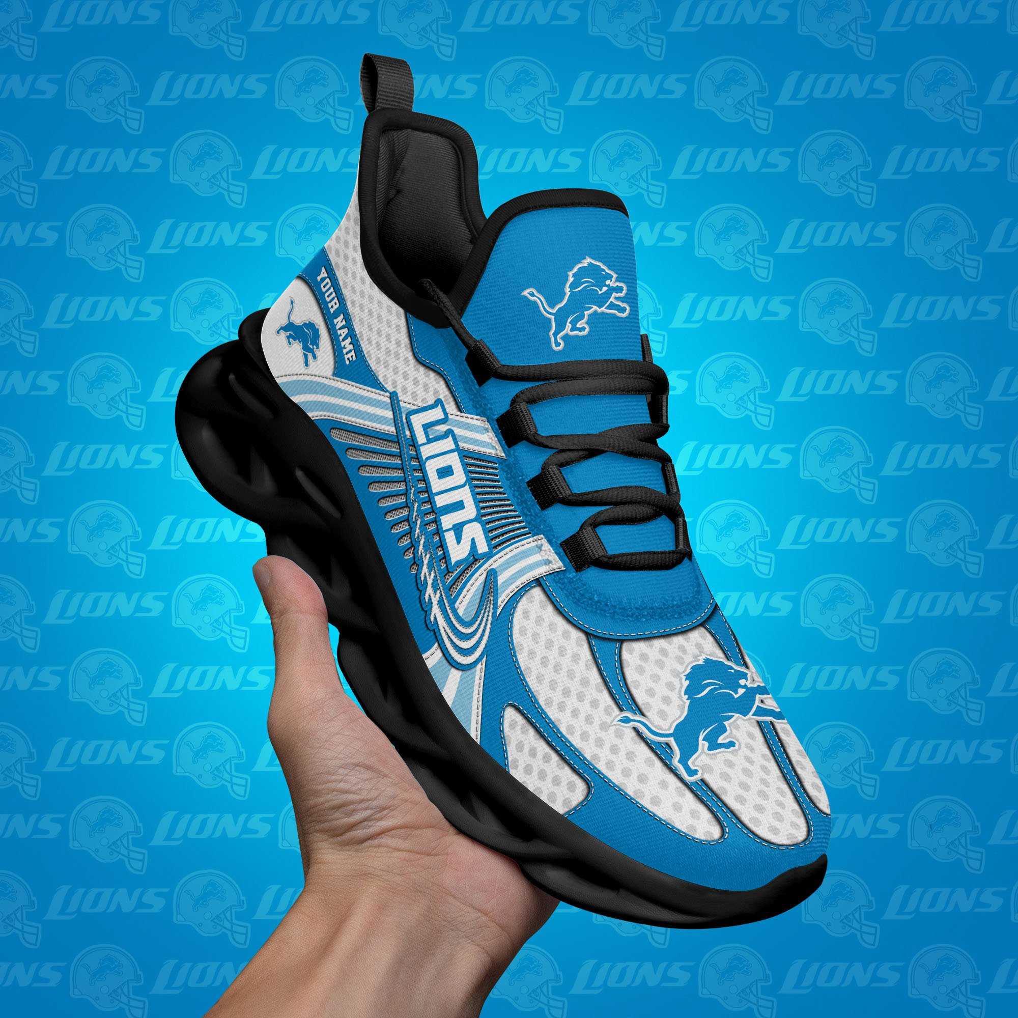 Detroit Lions -PERSONALIZED MAX SOUL SHOES PB836AS
