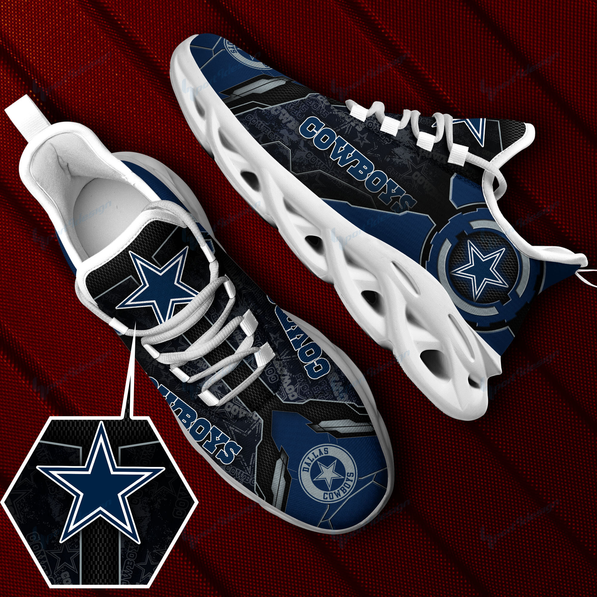 Dallas Cowboys Yezy Running Sneakers SPD13
