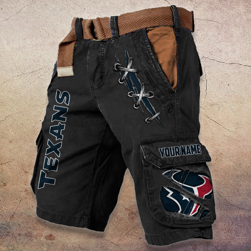 Houston Texans Pocket Print Cargo Shorts (Belt Not Included) S9MCS142