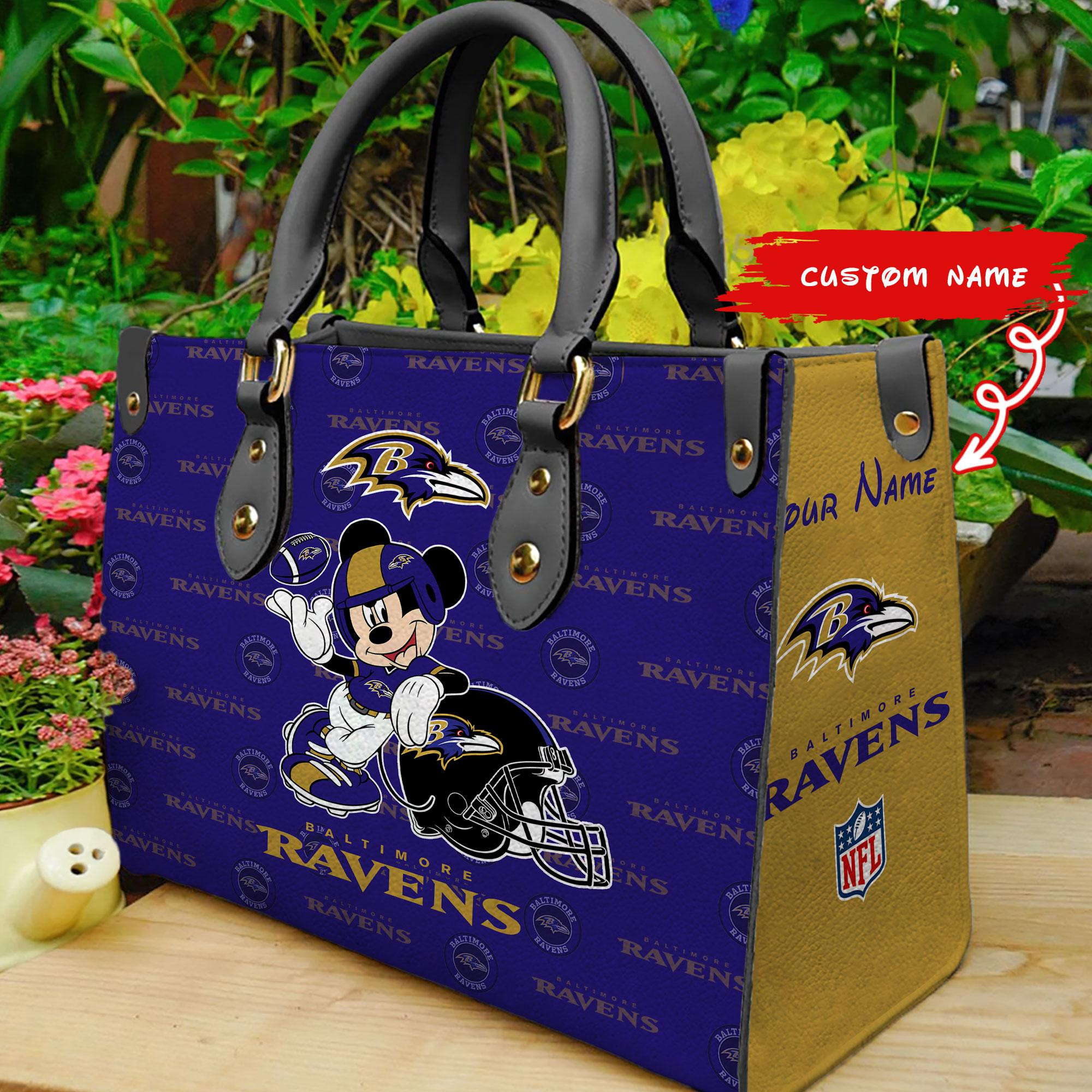 Baltimore Ravens Personalized Leather Hand Bag BB436