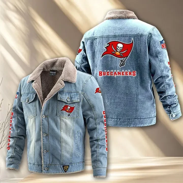 Tampa Bay Buccaneers Fleece Lined Denim Jacket PBBU486