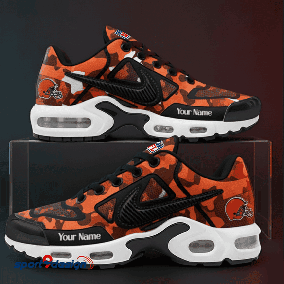 Cleveland Browns Custom Camo Print Athletic T-N Sneakers SPTTNSHOES074