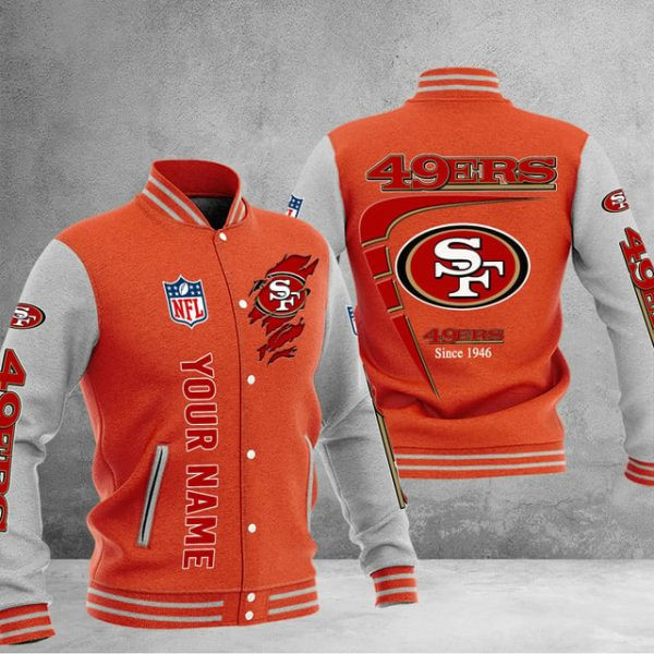 San Francisco 49ers Custom Multicolors Button Jacket PB69GD1