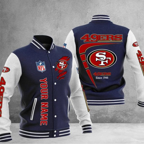 San Francisco 49ers Custom Multicolors Button Jacket PB69GD1