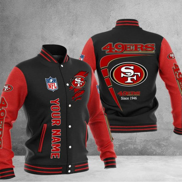 San Francisco 49ers Custom Multicolors Button Jacket PB69GD1
