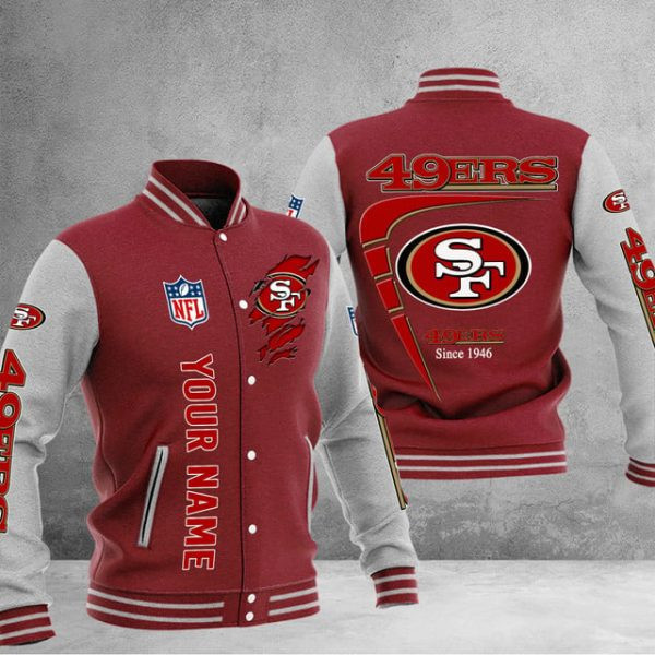 San Francisco 49ers Custom Multicolors Button Jacket PB69GD1
