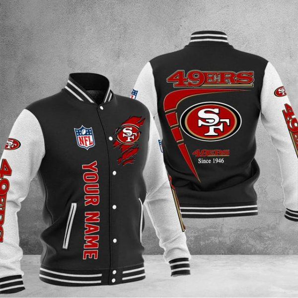 San Francisco 49ers Custom Multicolors Button Jacket PB69GD1