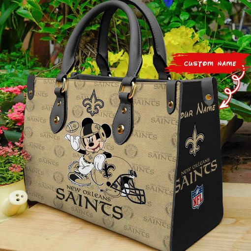 New Orleans Saints Personalized Leather Hand Bag PB484LB