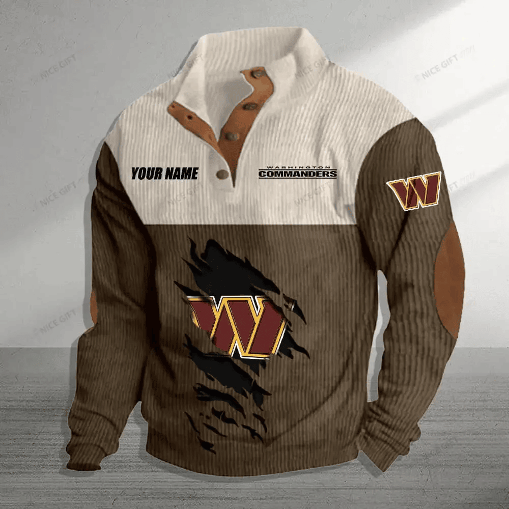 NFL Washington Commanders Color Block Stand Collar Sweatshirt CBSCS-A7Q2H0