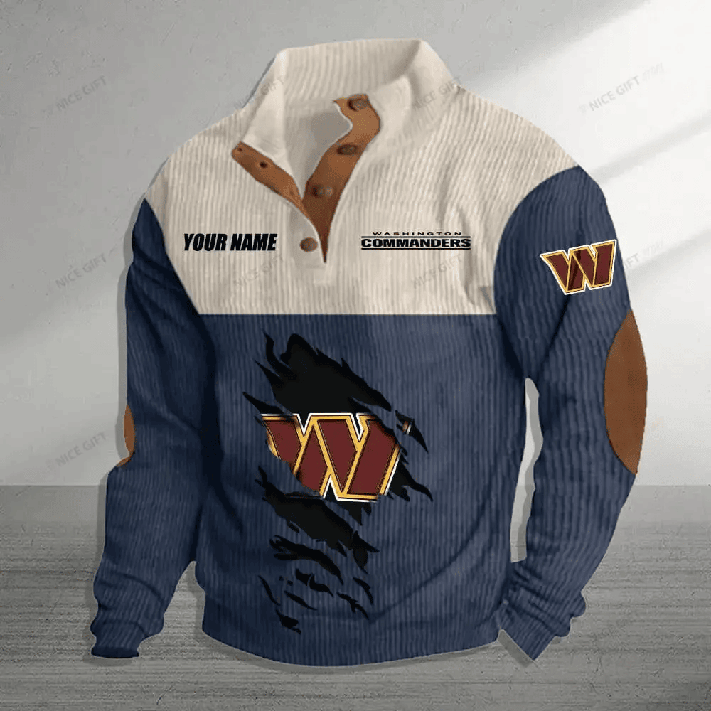 NFL Washington Commanders Color Block Stand Collar Sweatshirt PB3TSU6