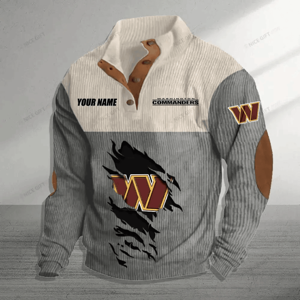 NFL Washington Commanders Color Block Stand Collar Sweatshirt PB3TSU6