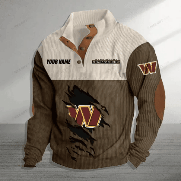 NFL Washington Commanders Color Block Stand Collar Sweatshirt PB3TSU6