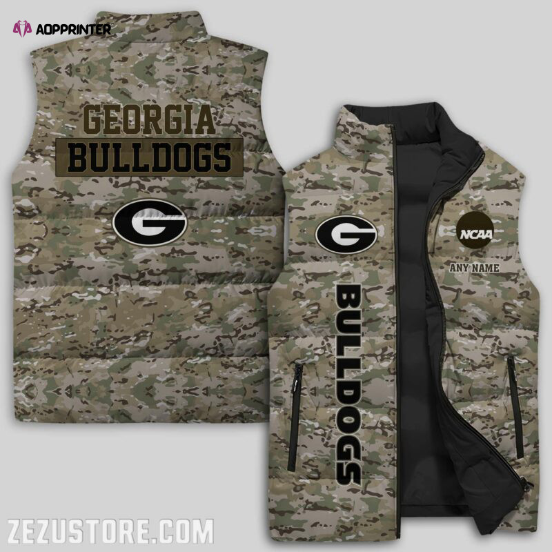 Georgia bulldogs NCAA Sleeveless Puffer Jacket G11QW