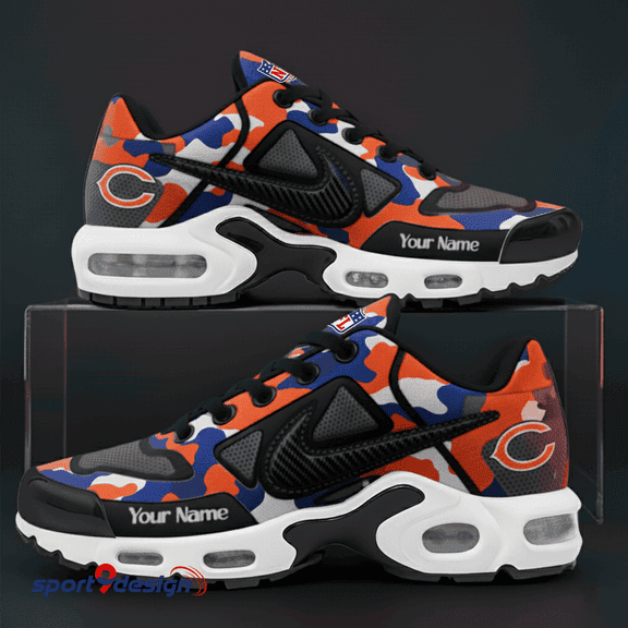 Chicago Bears Custom Camo Print Athletic T-N Sneakers SPTTNSHOES072