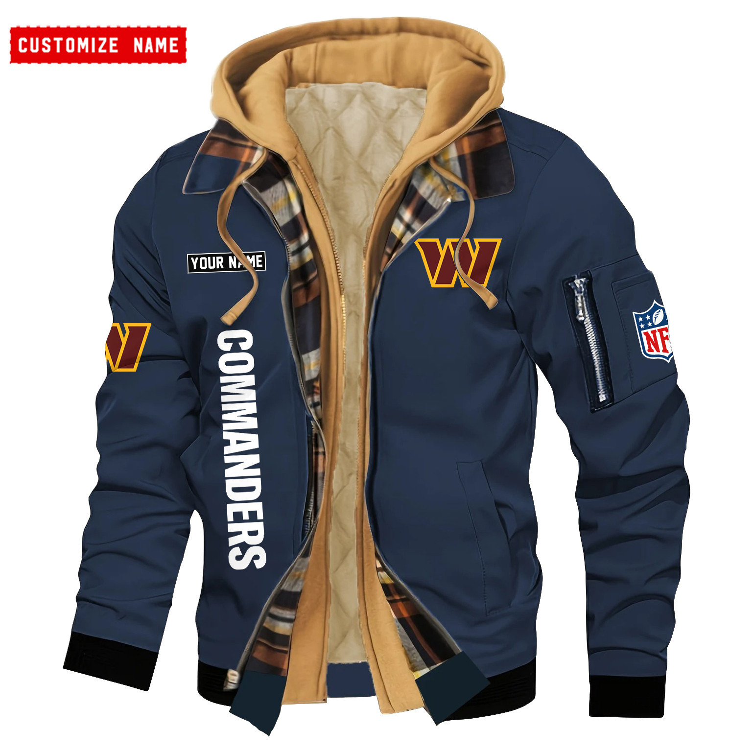 Washington Commanders Jacket Casual Fake Two Piece Design SPTJCFTPD064
