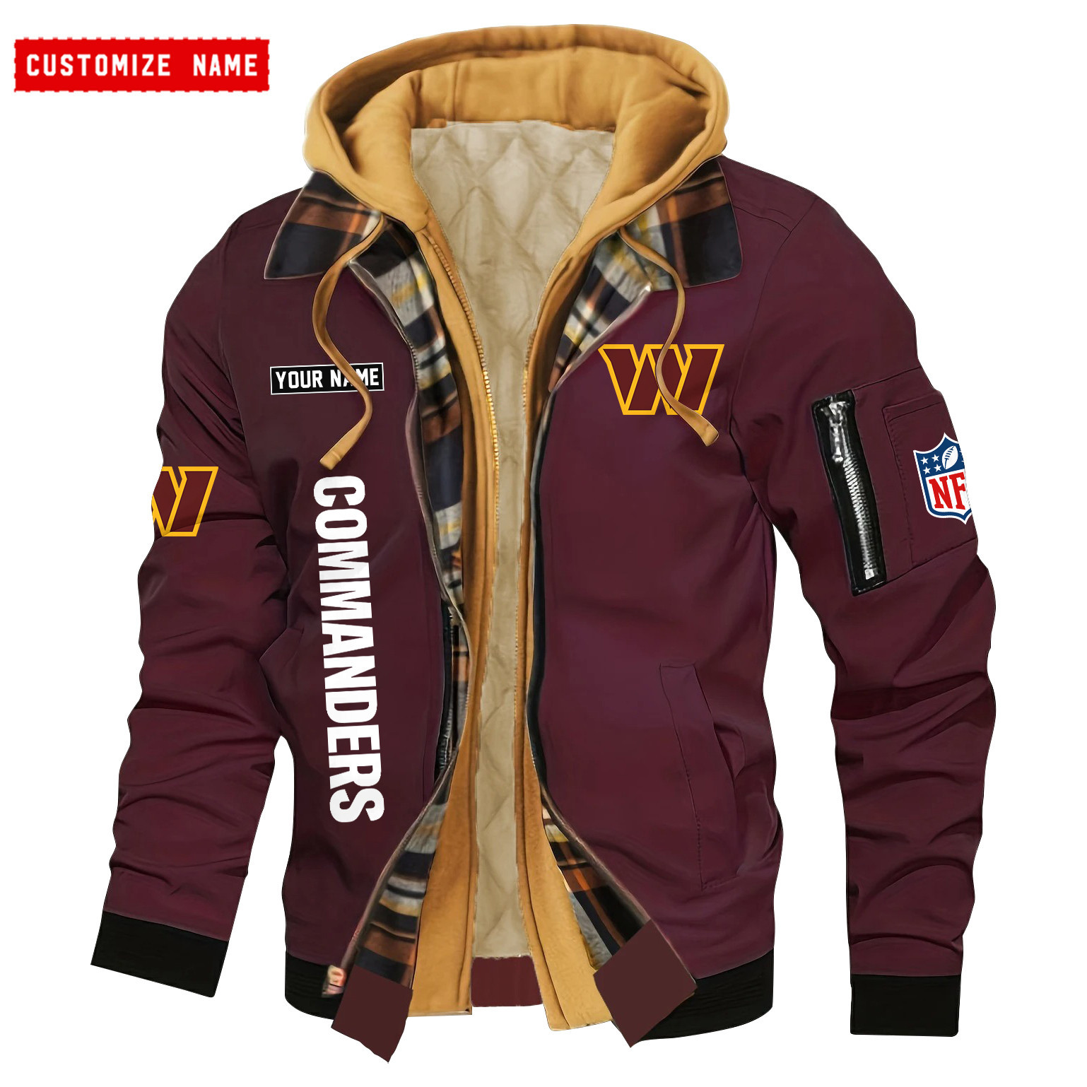 Washington Commanders Jacket Casual Fake Two Piece Design PB4GXBI