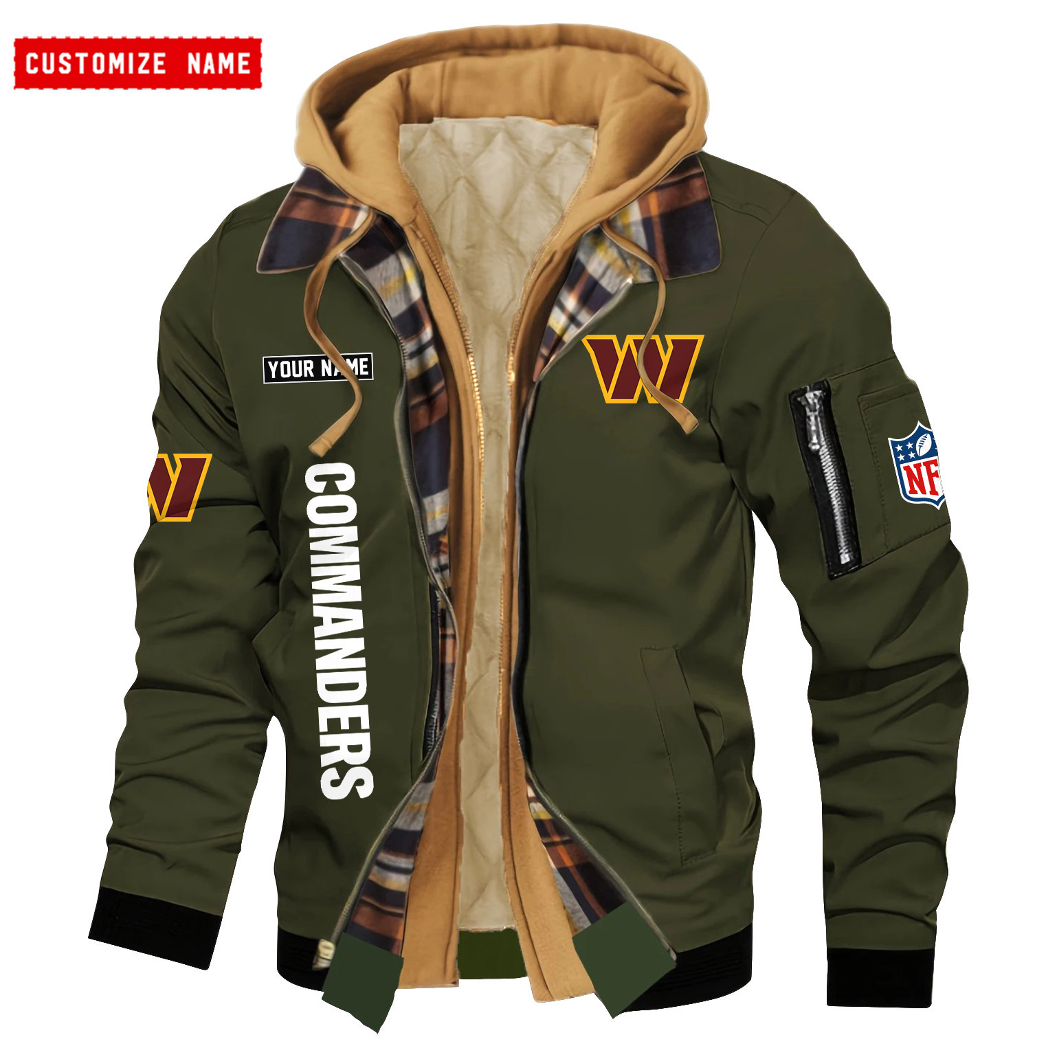 Washington Commanders Jacket Casual Fake Two Piece Design PB4GXBI