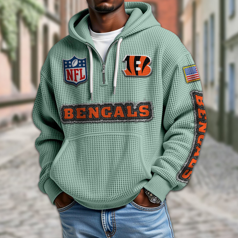 Cincinnati Bengals Waffle Half Zip Hoodie PB1EYWE
