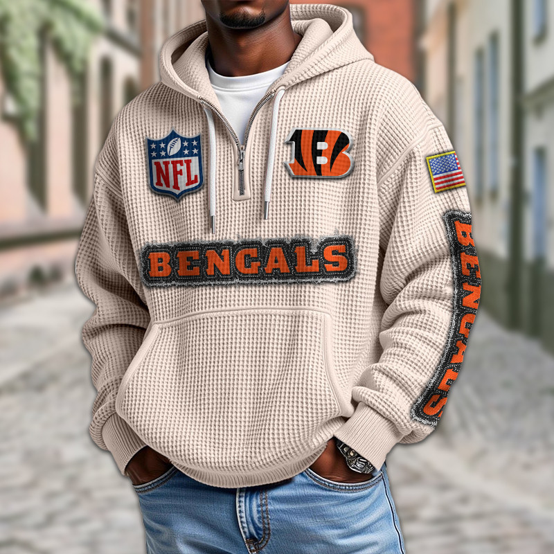 Cincinnati Bengals Waffle Half Zip Hoodie PB1EYWE