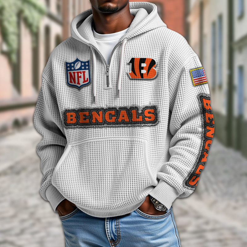 Cincinnati Bengals Waffle Half Zip Hoodie PB1EYWE