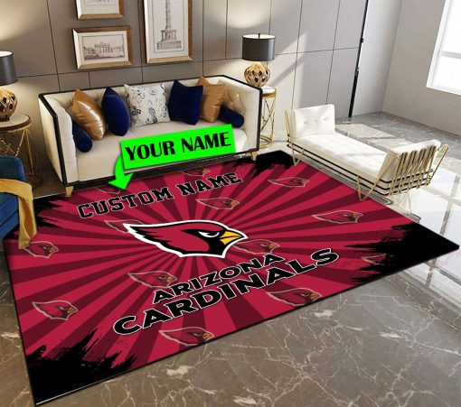Arizona Cardinals Personalized Premium Rectangle Rug PB9S761